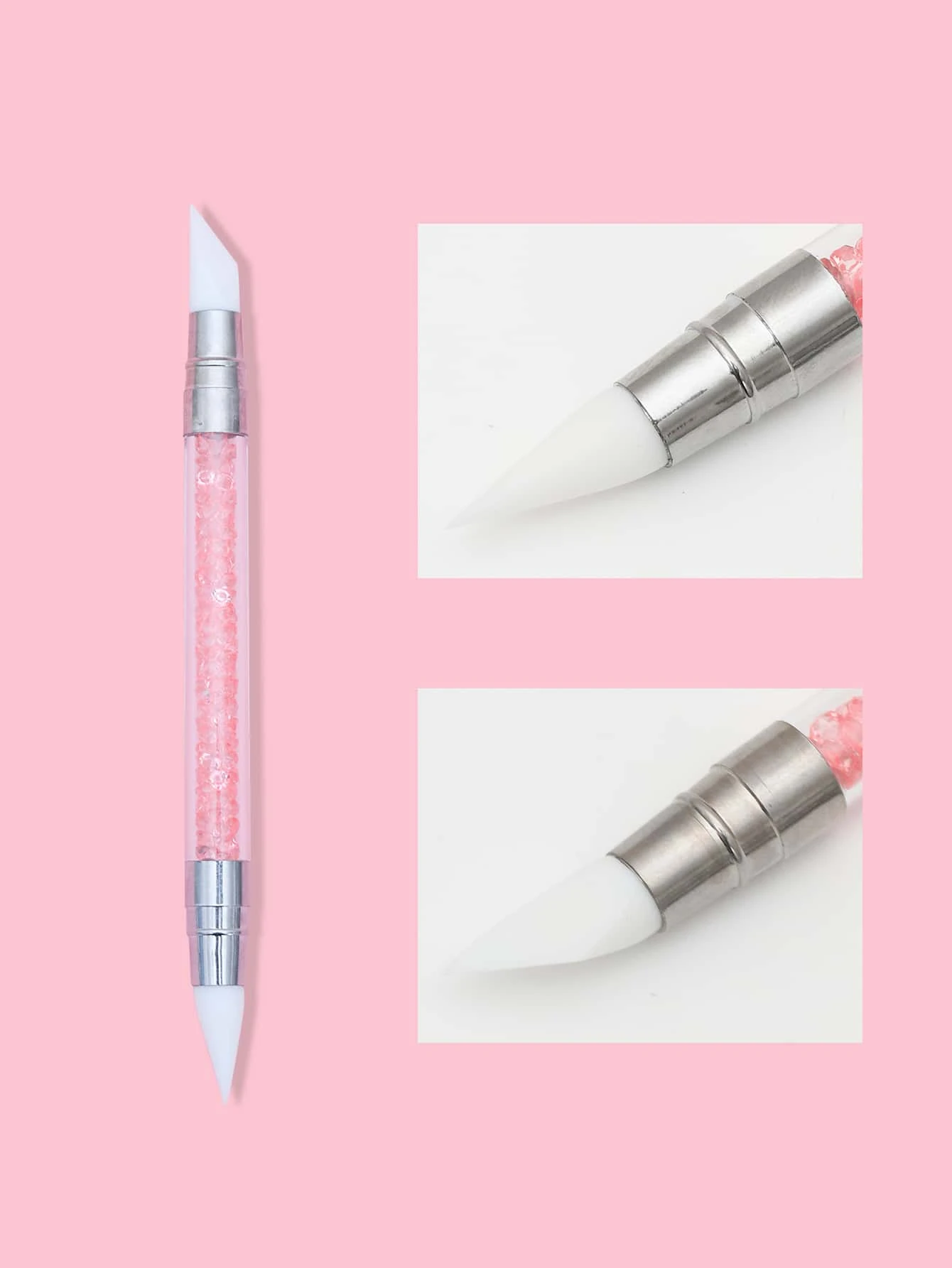 ชุดแปรงเพ้นท์เล็บอะคริลิค 1/5 ชิ้น, แปรงเพ้นท์เล็บอะคริลิคซิลิโคน, ด้ามจับประดับเพชรพลอย ปากกาเพ้นท์เล็บสองหัว