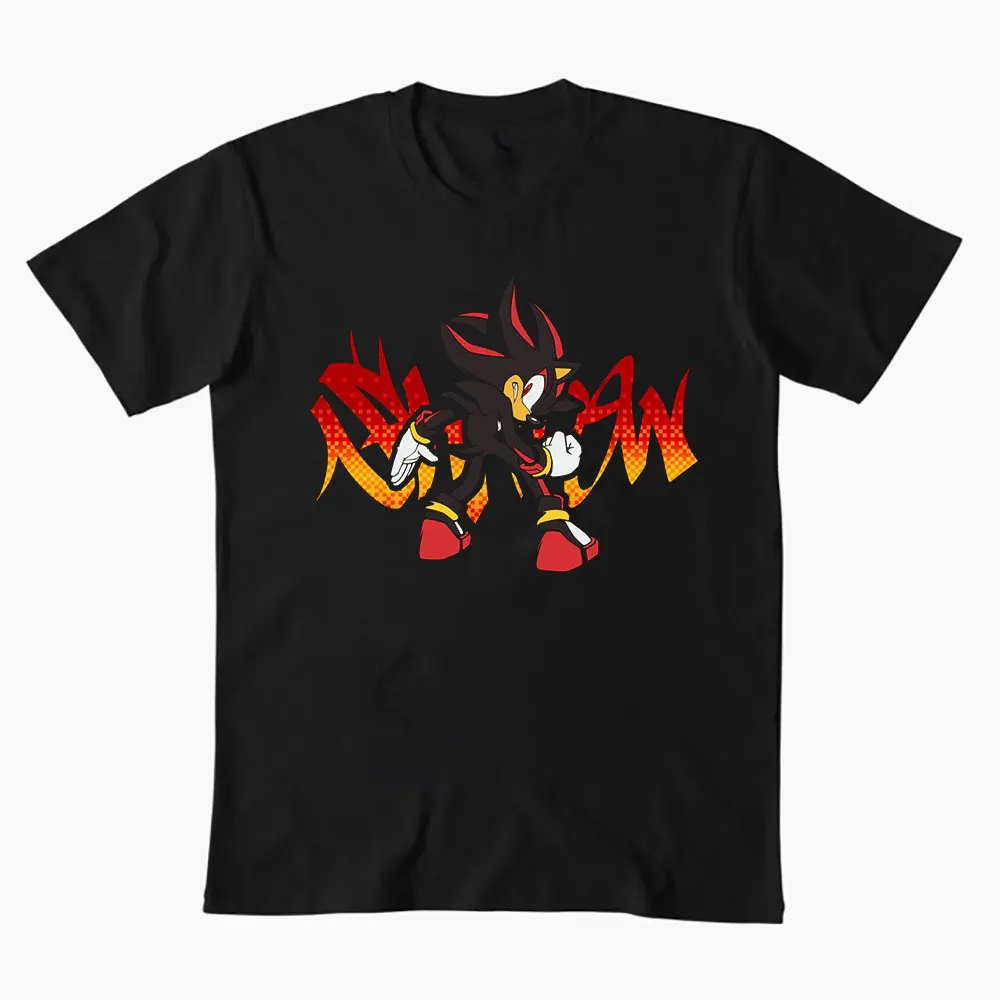

GOODS 0308 Sonic The Hedgehog Shadow Character Paint Graphic T-Shirt Y2K clothes Cartoon tee Short Sleeve Apparel All size tops