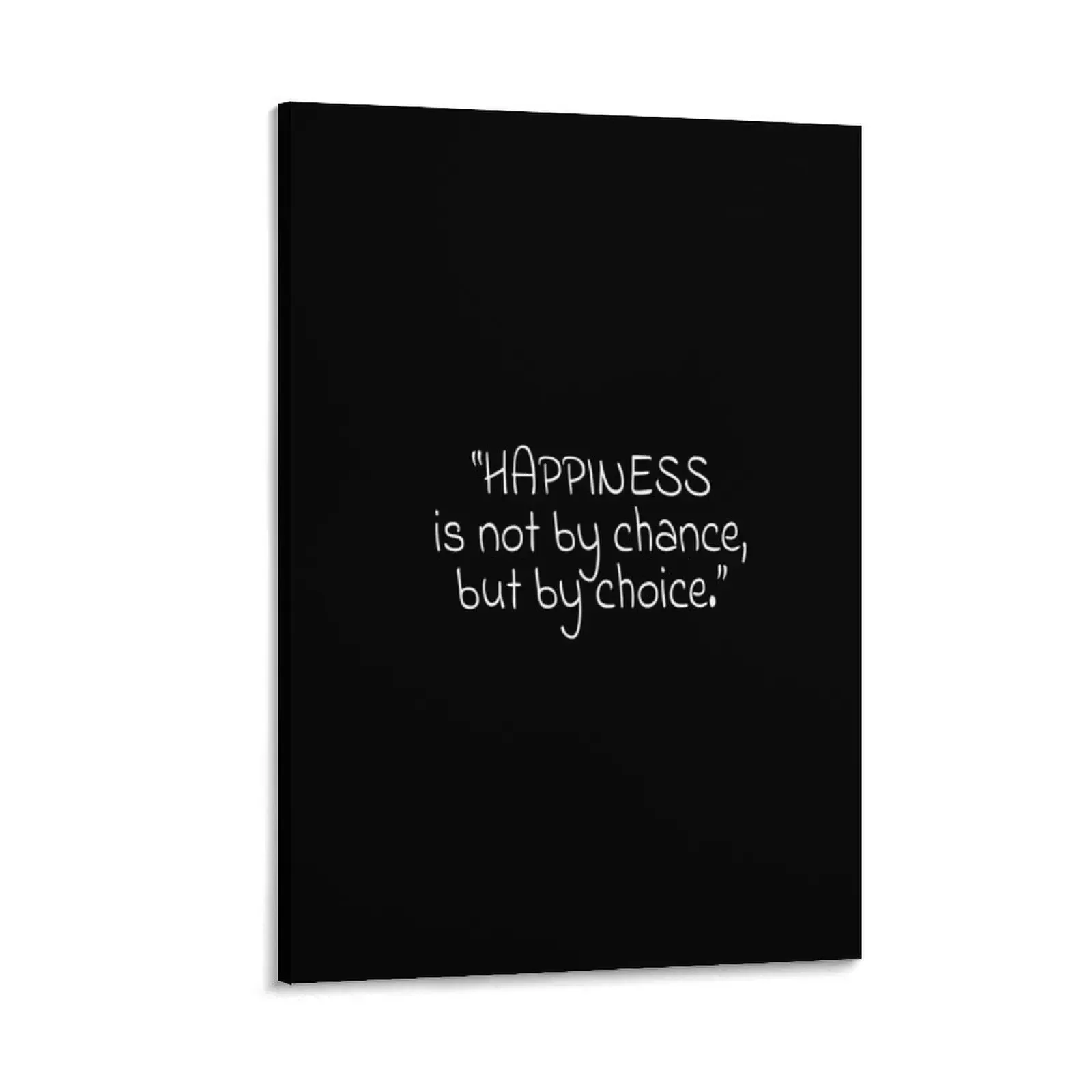 

HAPPINESS is not by chance, but by choice. White Text Quote Canvas Painting Picture on the wall Decoration wall