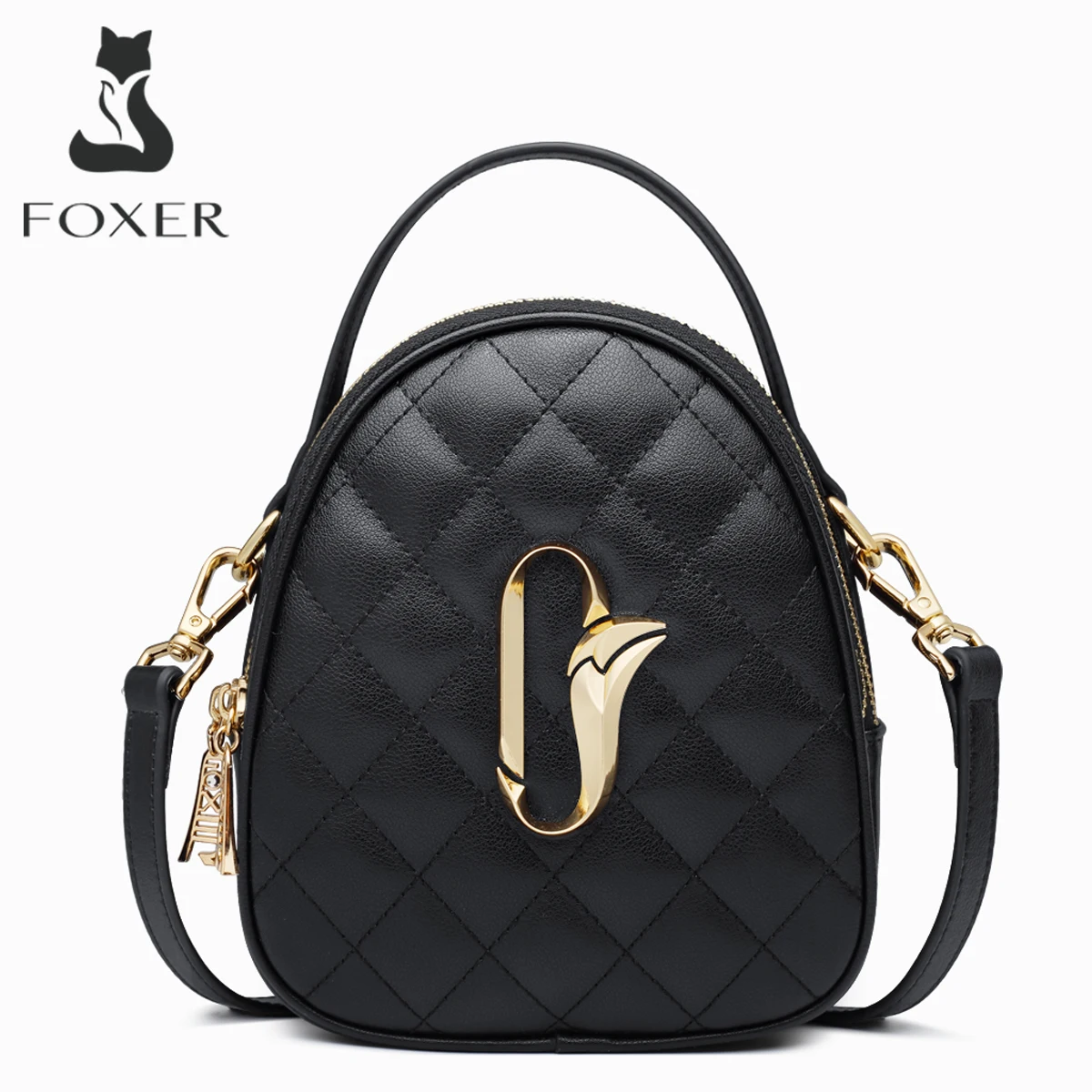 

FOXER Women Leather Small Handbag Classic Lady Mini Crossbody Bag Purse Gift for Girl