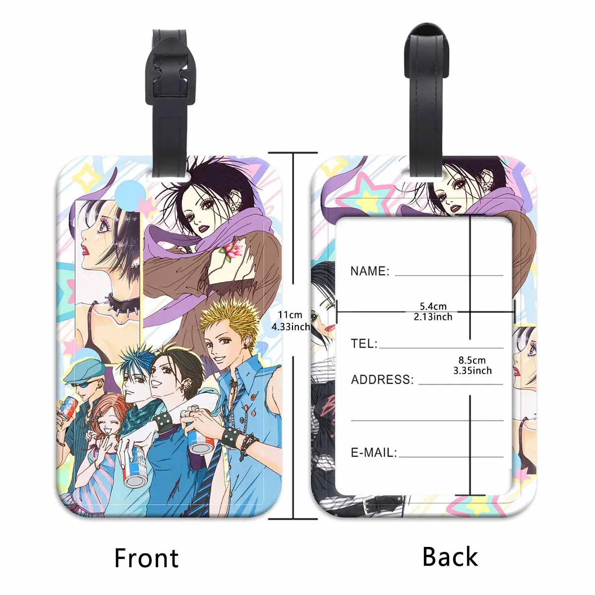 

Бирки для багажа в стиле ретро-аниме: идентификаторы для чемоданов, держатели для адреса и имени, портативные аксессуары для путешествий