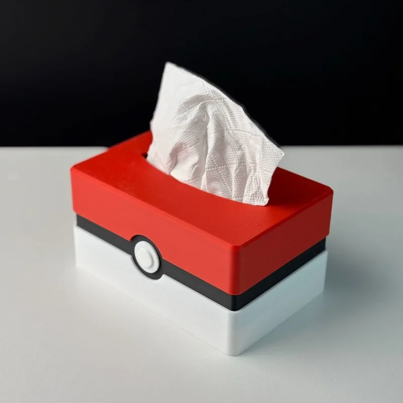 Cartoon Poke  Ball Tissue Box  Storage Napkin Holder Paper Case Desktop Tissue Holder Car Kitchen kids Room Tissue Box Gift view 3