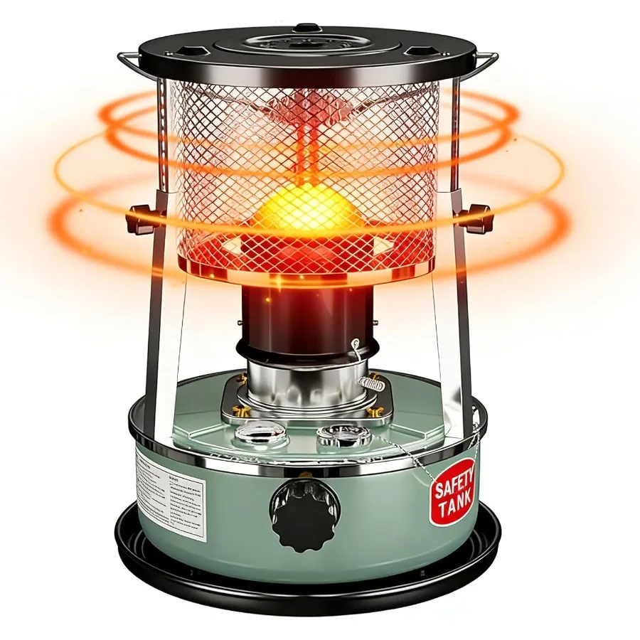 

Портативный керосиновый обогреватель для внутреннего использования с регулировкой высоты, светло-зеленый, неэлектрическая плита для внутреннего отопления для кемпинга, духовки