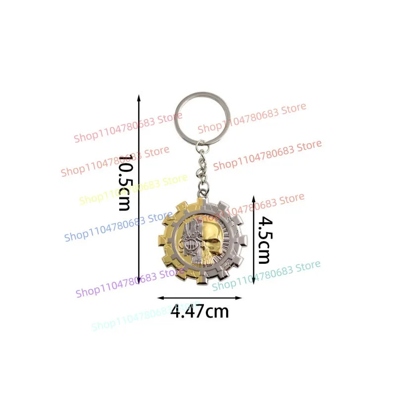 40K Adeptus Mechanicus Keychain Vintage Metal Backpack Ornament Game Peripheral Collectible Hanging Accessory for Gamers Gift view 5