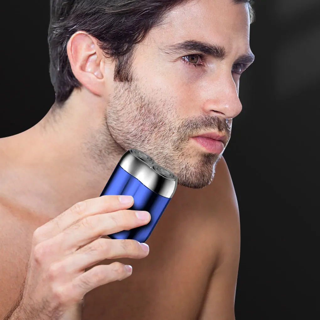 Mini Double Head Electric Shaver USB Rechargeable Waterproof Travel Rotary Razor Portable Men Hair Beard Trimmer Electric Razor
