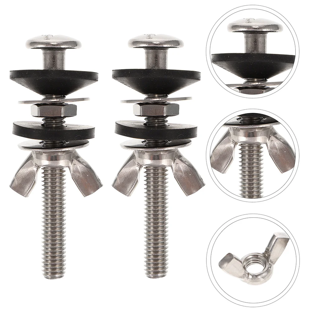 

2Pcs Toilet Seat Screws Stainless Steel Anti-Slip Bolts Fixture Replacement Parts for Closestool Bathroom Mounting Fixing Screws