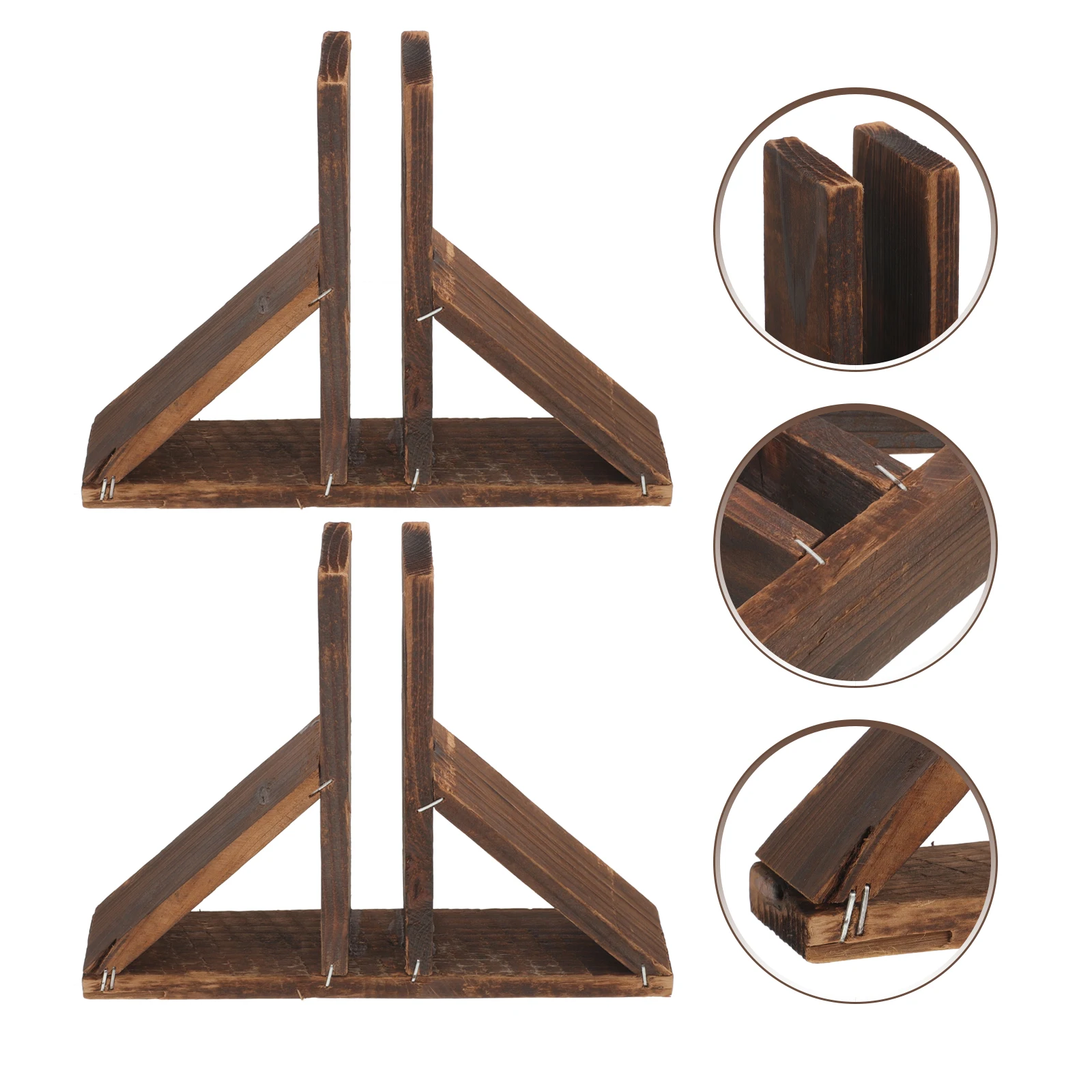 

2pcs Wooden Fence Base Support Garden Border Edging Stand Holder Sturdy Durable Wood Fence Parts Supplies For Small Fences Yard