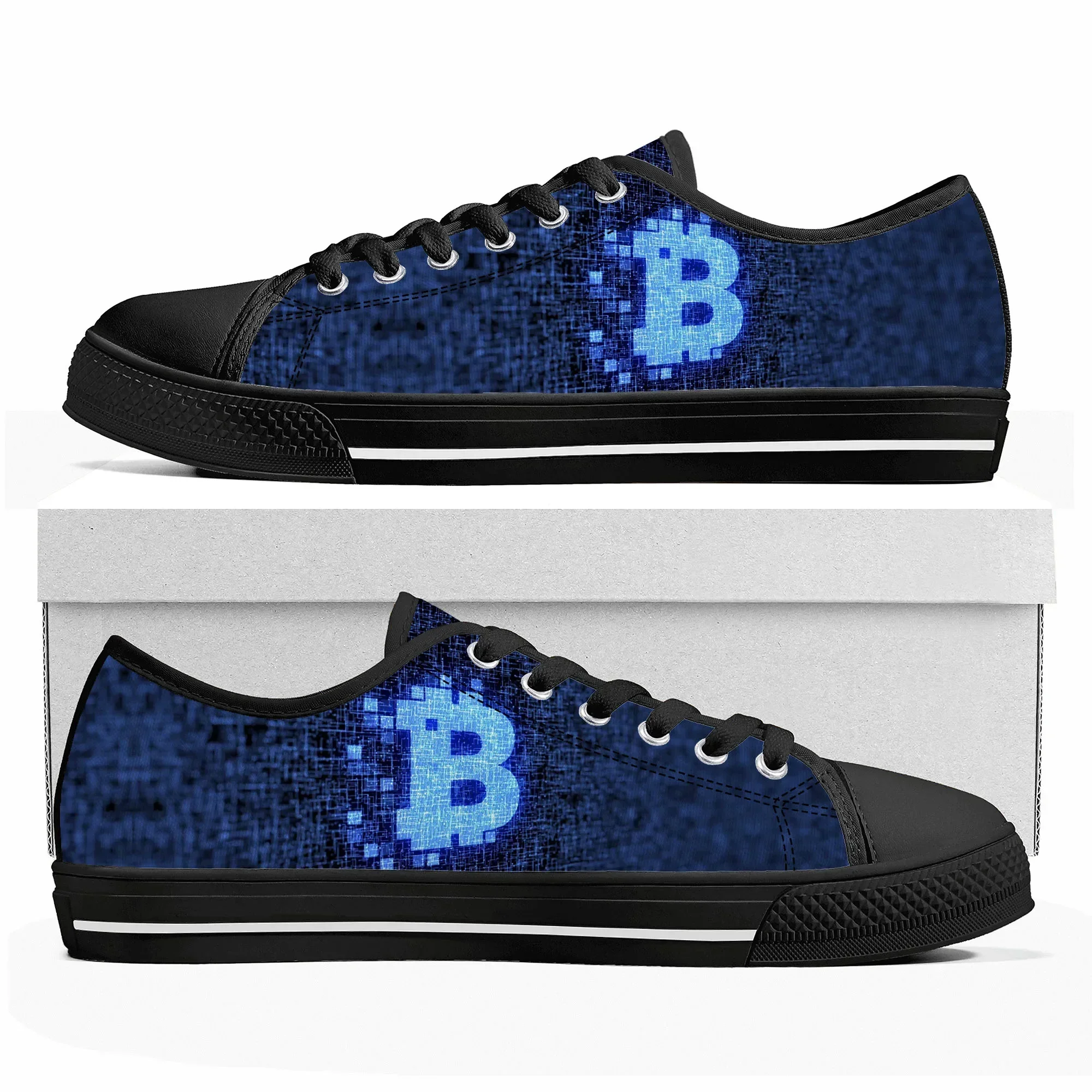 Bitcoin Cryptocurrency Miner BTC Coin Low Top High Quality Sneakers Mens Womens Canvas Sneaker Couple Shoes Custom Shoe