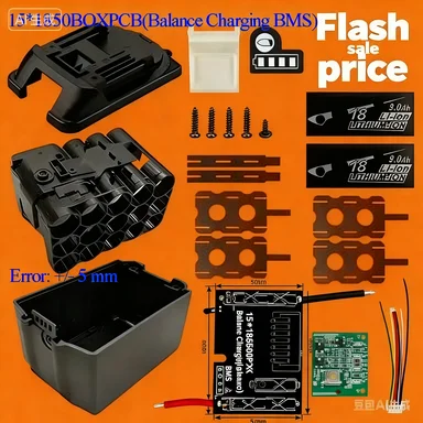 

BL1890B и BL1815 Корпус литий-ионного аккумулятора 18 В, 15-элементная плата зарядки 18650-BSM с балансировкой и светодиодной кнопкой для электроинструмента