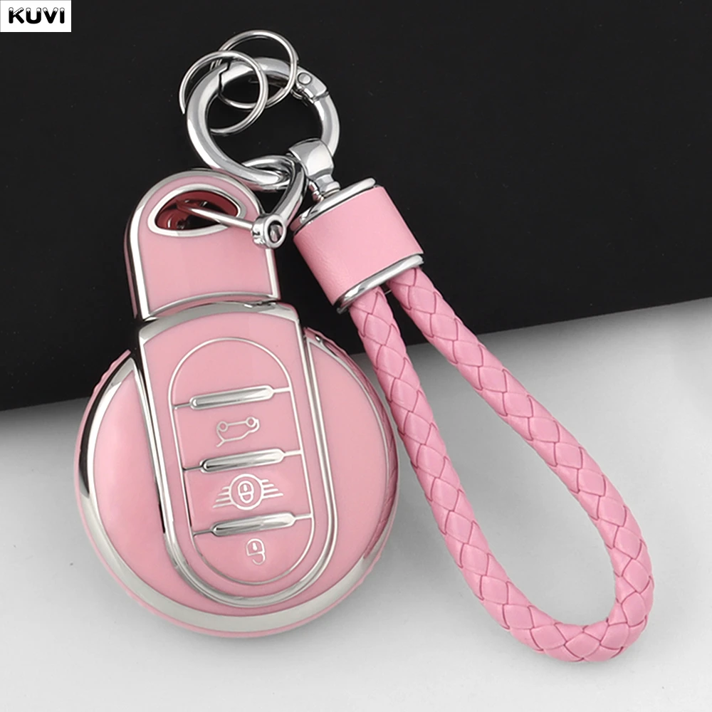 Modische TPU-Autoschlüsselhülle für BMW Mini Cooper F55 F56 F57 F54 F60 JCW Clubman Countryman, Schutzhülle für Schlüsselanhänger