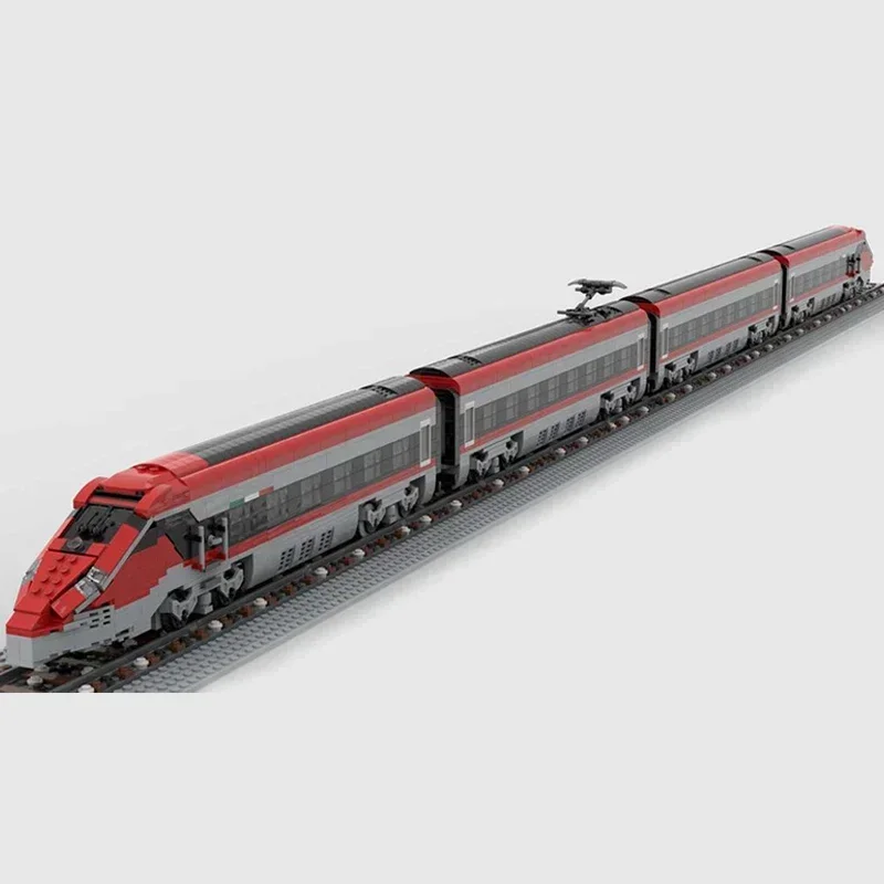 Car Model Moc Building Bricks Italian Freccia High Speed Train Technology Modular Blocks Gifts Christmas Toys DIY Sets Assembly