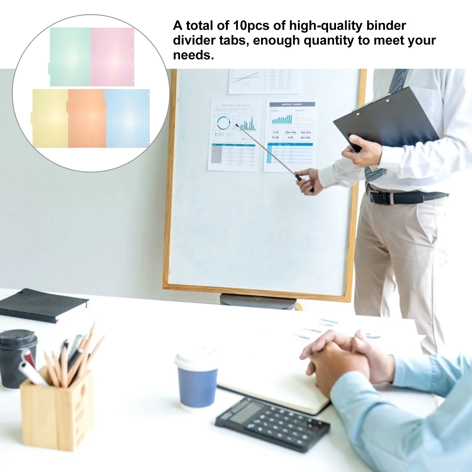 

10pcs Colorful Office Index Tabs High-Quality Paper Binder Dividers Labels For Teachers Colleagues Classmates Smooth Bright