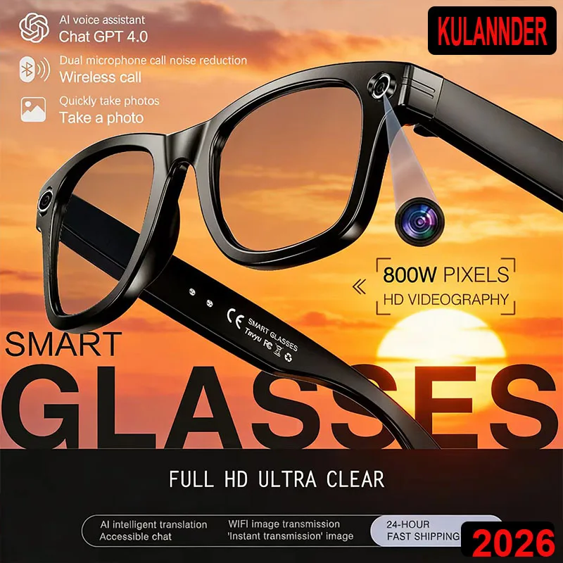 

Новые умные очки 2026 года с камерой, записью видео, распознаванием фото на базе ИИ, Bluetooth-звонками, голосовым переводом и функцией солнцезащитных очков для мужчин