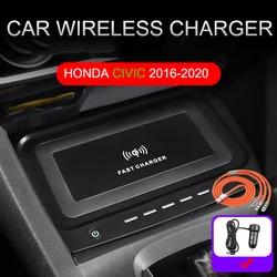 Car Wirelesss Charger For Honda CIVIC 10TH generation 2016-2020 mobile phone fast charging accessories holder plate