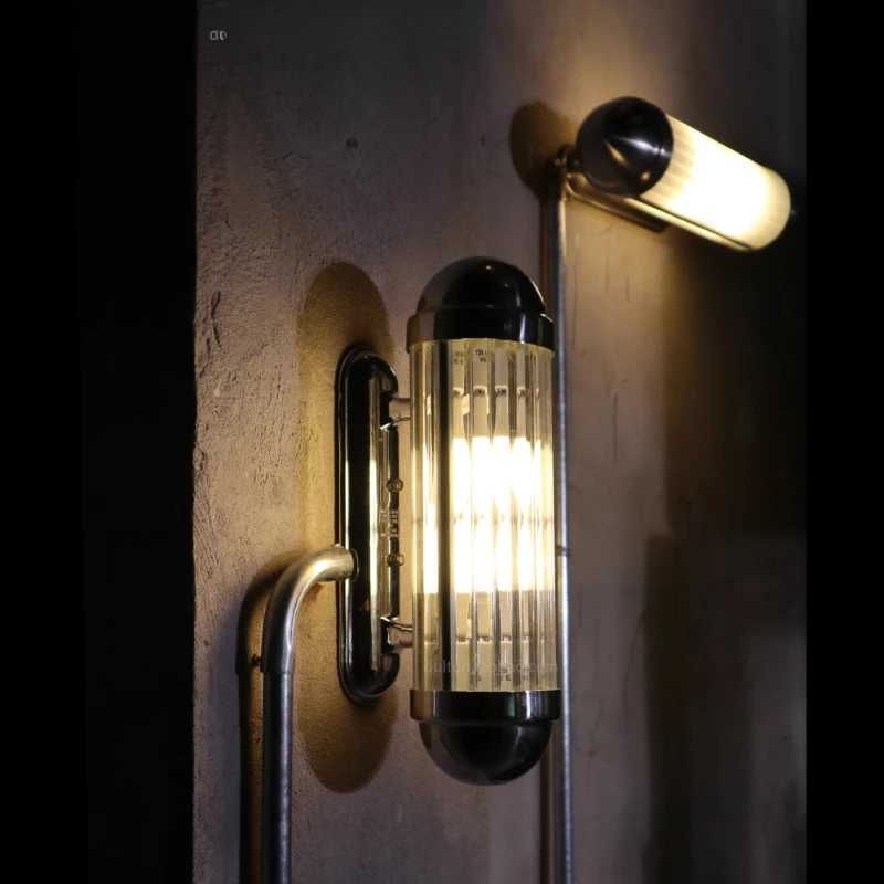 

Metal glass rod American retro industrial wind wall lamp cafe aisle lamp accessories