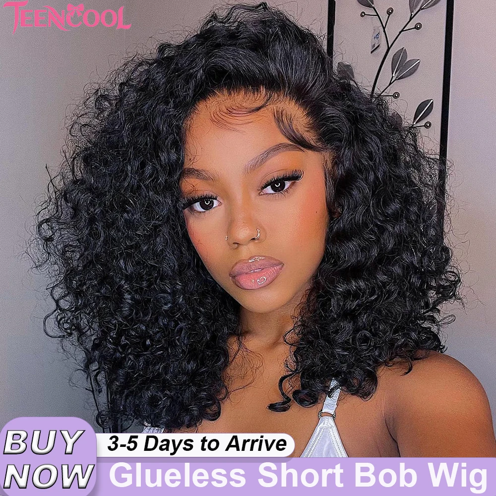 

200%Density 5x5 Glueless Wig Human Hair 4x4 Lace Front Water Wave Curly Short Bob Wig 13x4 13x6 HD Lace Frontal Wigs Hot Seller