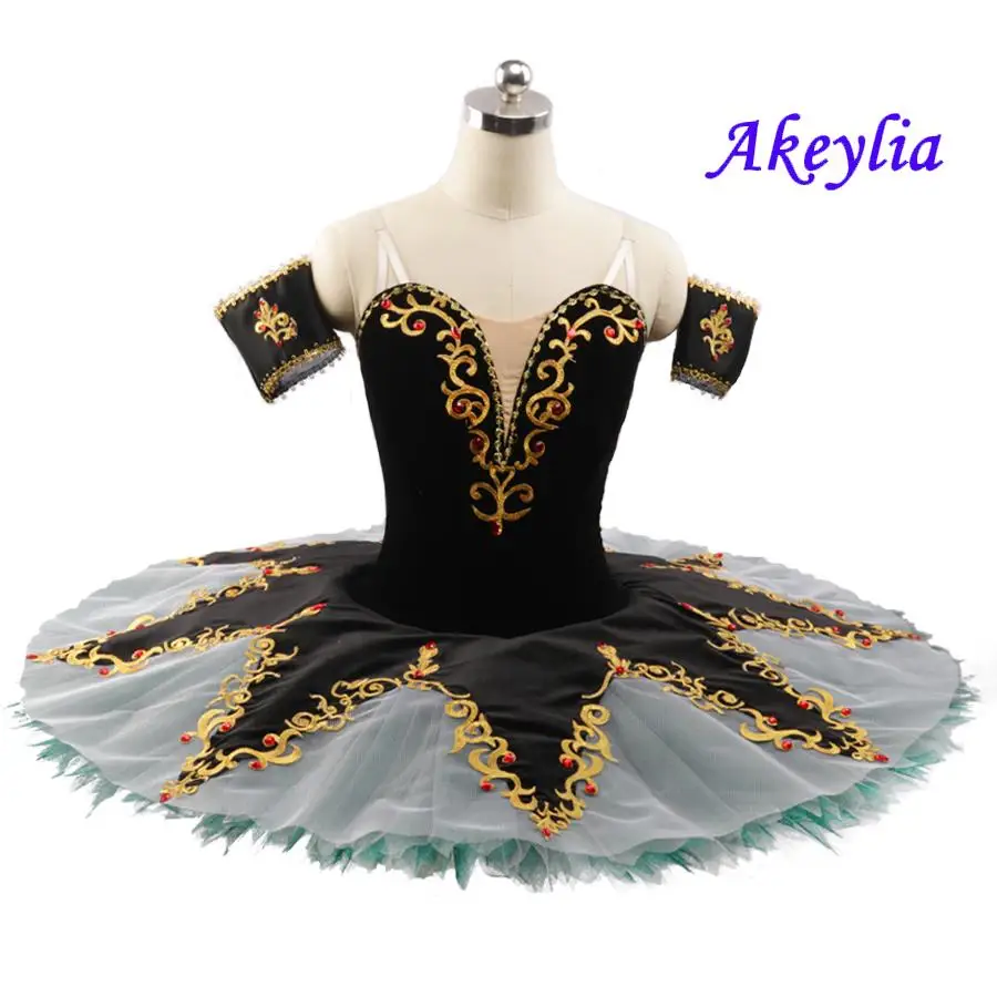 Esmeralda BLack Green Professional Ballet Tutu Girls Pancake Platter Performance Tutus Concert Competition Ballet Stage Costume