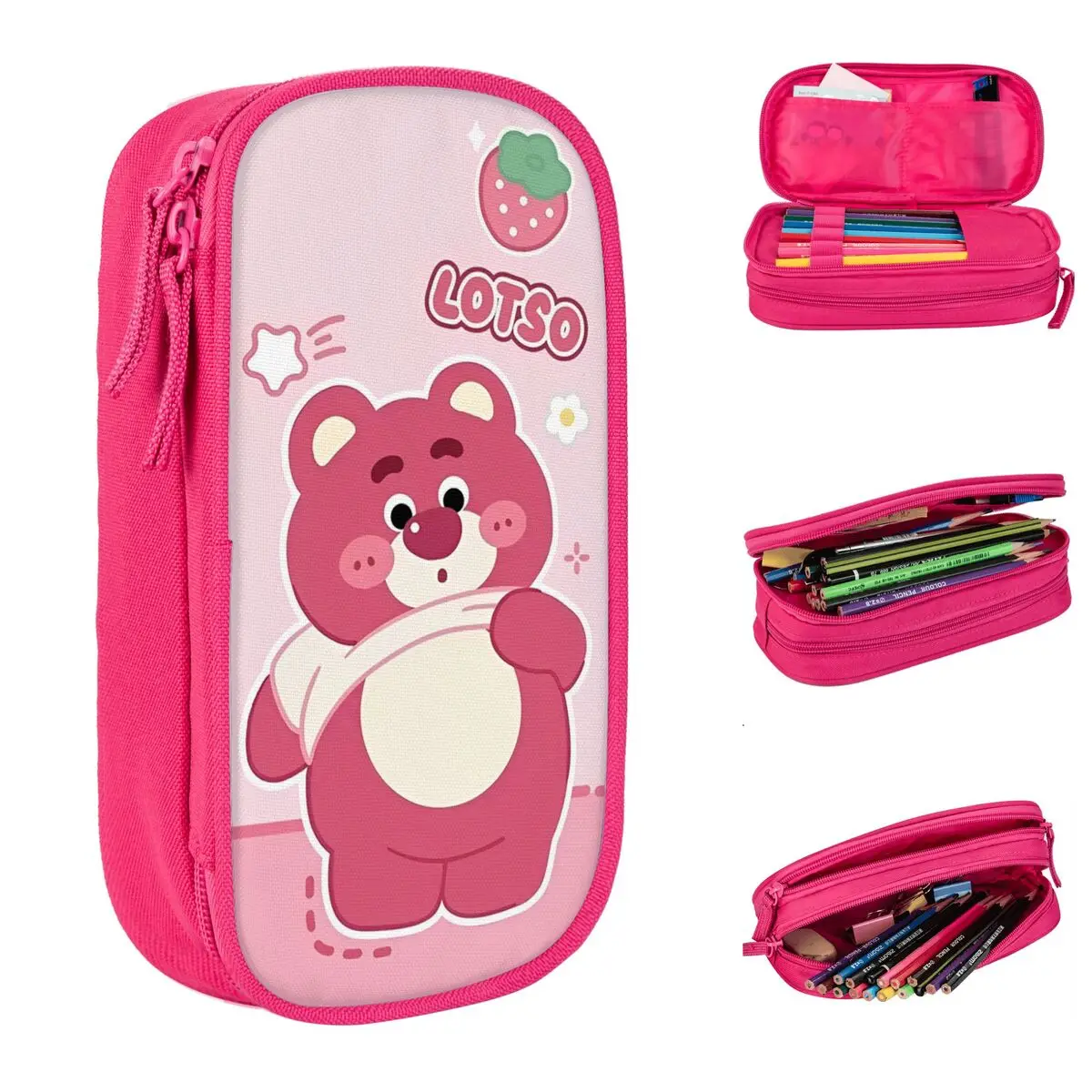 

Kawaii милые игрушки Lotso пенал мультяшный пенал коробка для ручек для студентов большая сумка для хранения студентов школьные косметические аксессуары