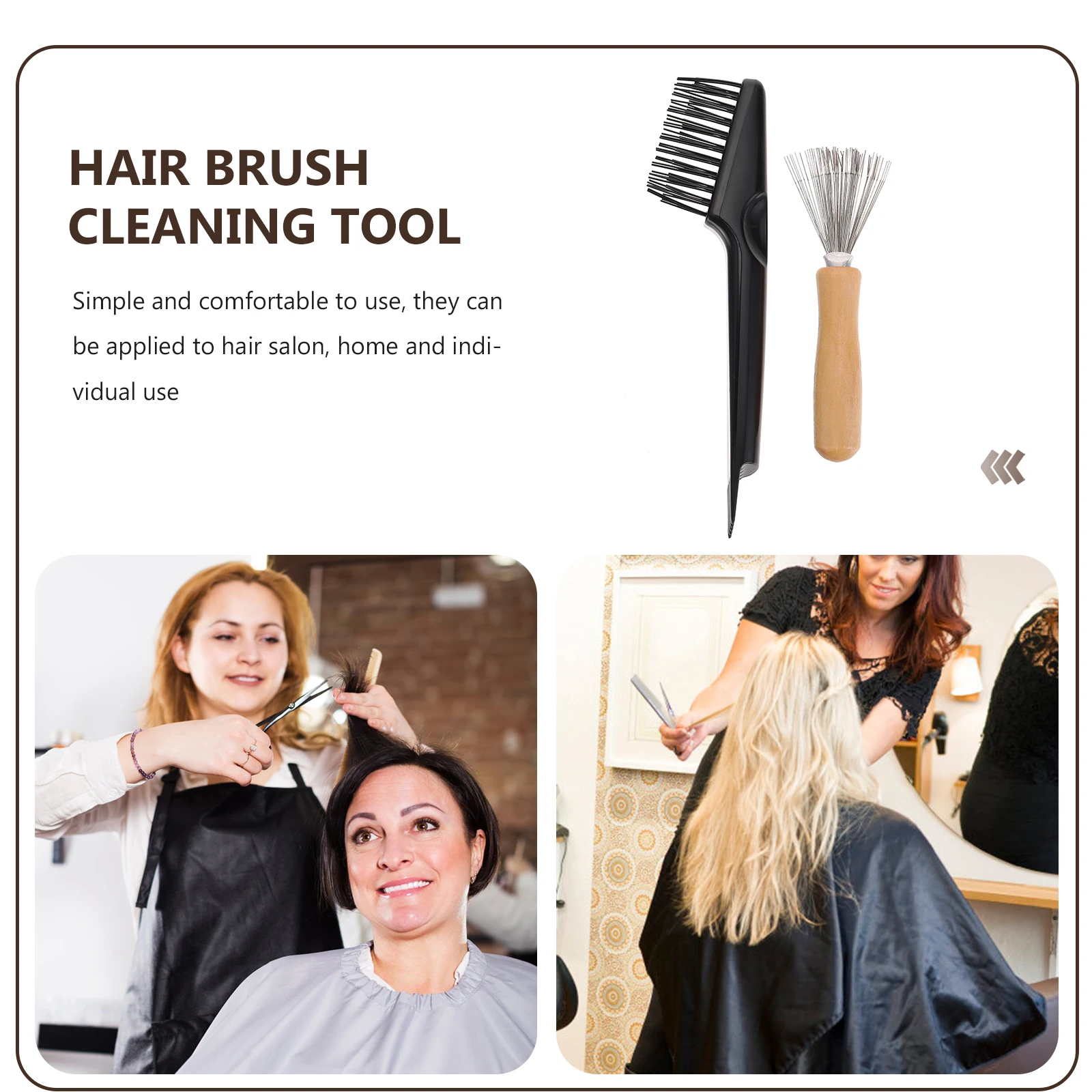 

1 Set Hair Brush Cleaner Tool Double-Sided Cleaning Brush For Hair Comb Bristle Remover Lightweight Easy Carry Long-Lasting