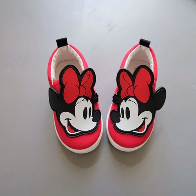 Disney Cartoon Mickey Mouse Minnie Baby Girls Canvas Shoes Kids Boys Casual Sneakers Children Toddler Flat Sport Running Shoes