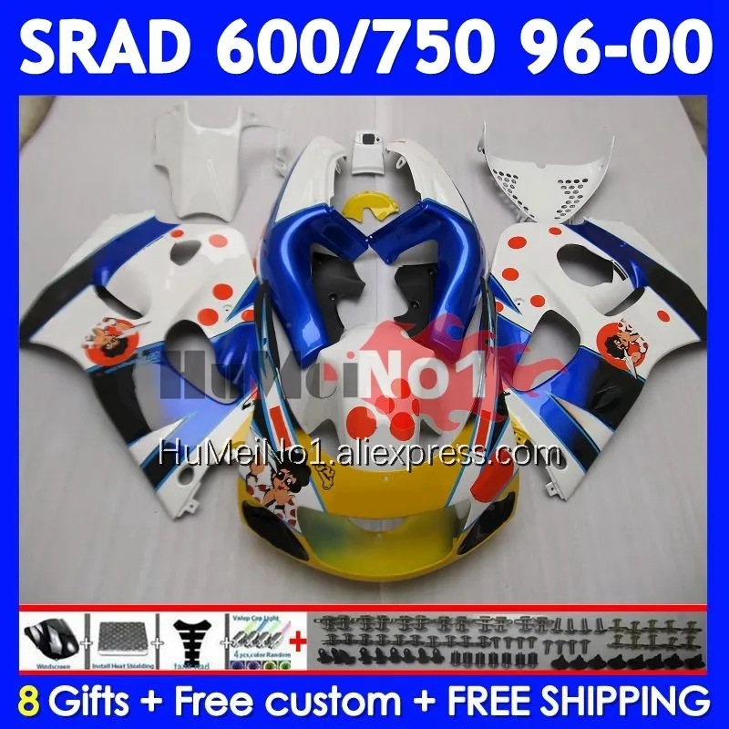 Body For SUZUKI SRAD GSXR 750 600 GSX-R600 101No.62 Pepephone GSXR750 GSXR600 96 97 98 99 00 1996 1997 1998 1999 2000 Fairing