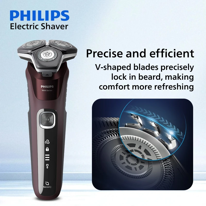 فيليبس S5831 ماكينة حلاقة كهربائية الجلد IQ الحلاقة 5D العائمة العسل القاطع 90 قطعة شفرة فولاذية غير قابلة للصدأ الرجال كامل أداة تهذيب اللحية