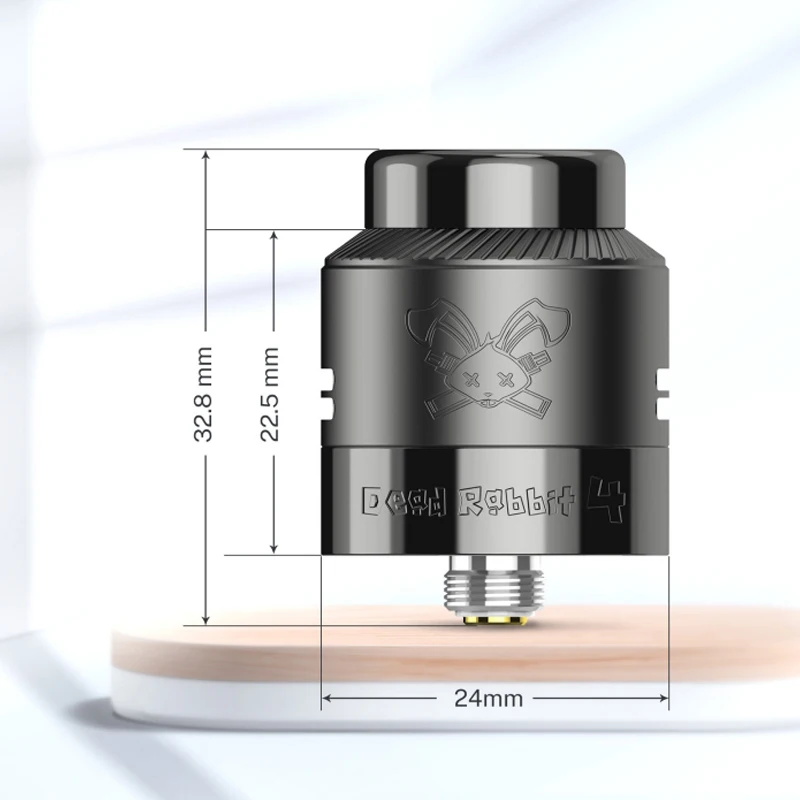 Original Hellvape Dead Rabbit 4 RDA 24mm postless Deck 2pcs 810 Drip Tips Single Or Dual Coil Electronic Cigarettes Atomizer