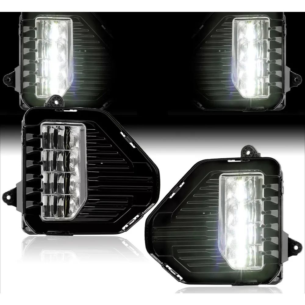 

LED Fog Lights For GMC Sierra 1500 2019-2022 Set Pair Fog Lamps W/Bezels