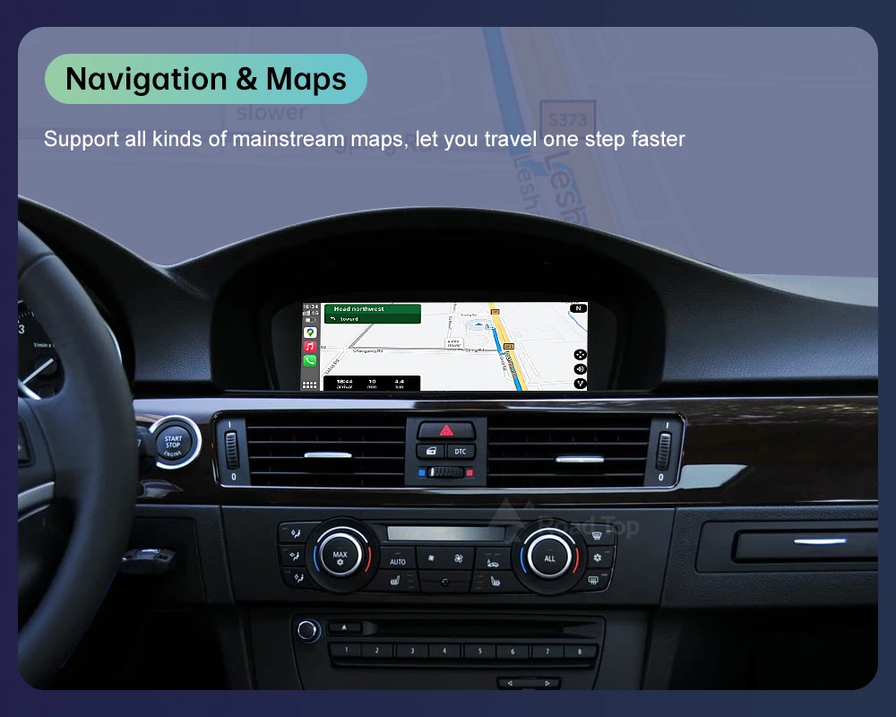 Road Top Wireless CarPlay Touchscreen für BMW 3er/5er Serie E90/E91/E92/E93 E60 E61 E62 CCC/CIC Multimedia Autoradio Android Auto – Detail 16