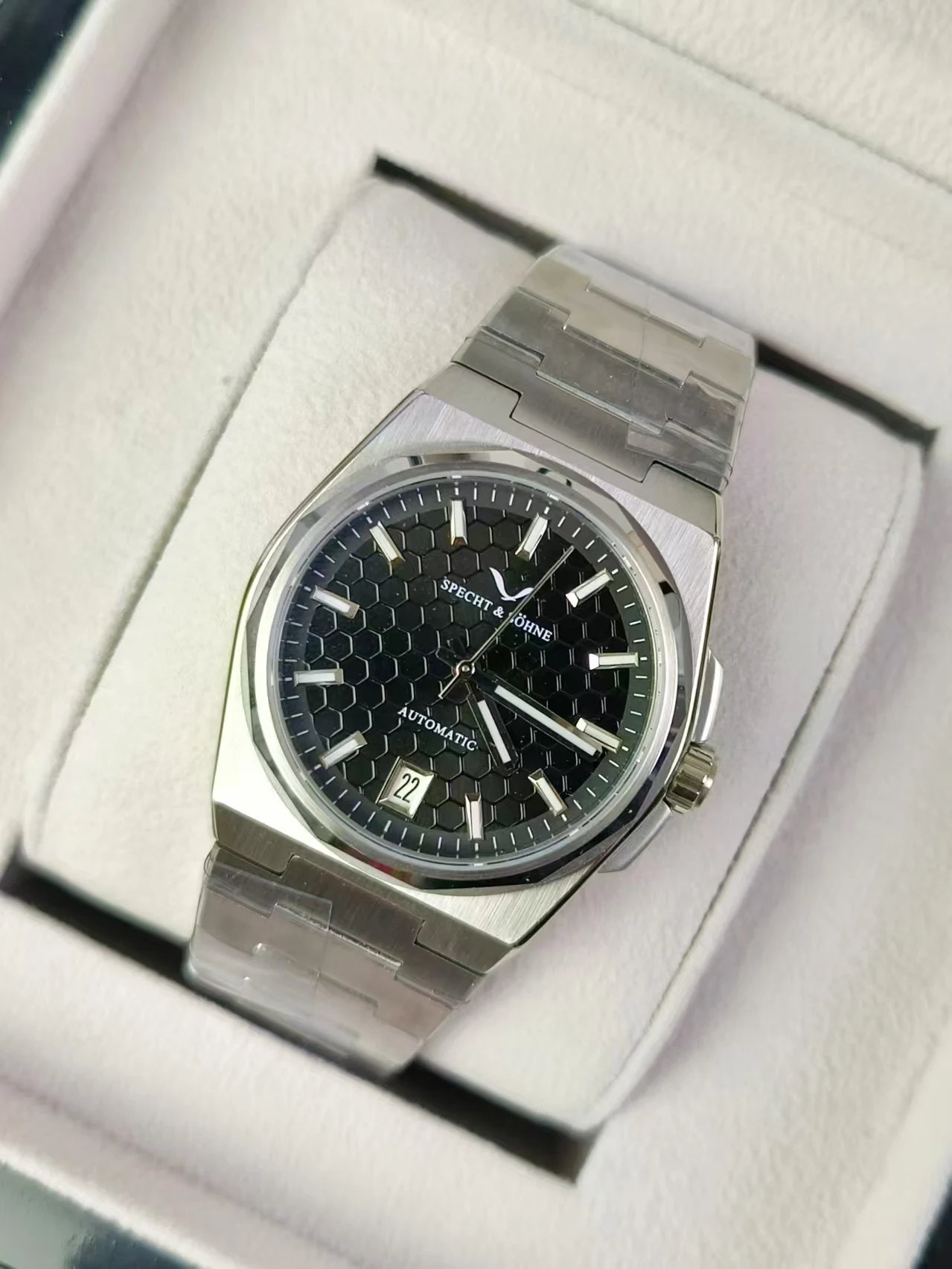 Specht&Söhne New Watch For Men Sapphire NH35 Automatic 37mm Sunburst Dial Retro Luminous Dress WristWatch 100m Waterproof Watch