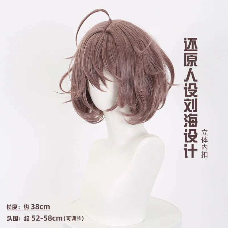 Zurück in die Zukunft 1999 Papier-Buchstabenkreis-Cosplay-Perücke, dunkelroter, kurzer Bob mit innerer Locke