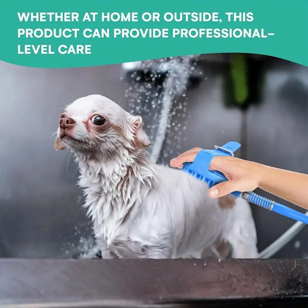 

Silicone Material Pet Bathing Gadget Shower Head Design Easy Bathing Dog Massage Brush Pet Cleaning Massage Function