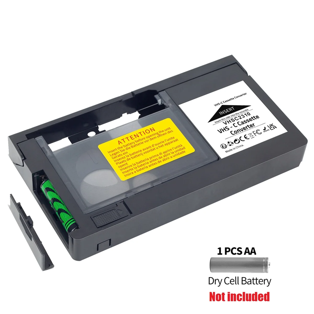 Convertitore per cassette N88R VHS-C per JVC per RCA per Panasonic Adattatore per cassette da VHS a VHSC SVHS-C Non per 8 mm/MiniDV/Hi8