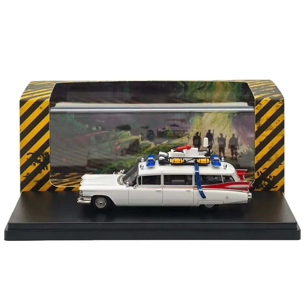 YS 1:64 Ghostbusters Ecto-1 Druckgussmodell Minicar White Limited Sammlerstück