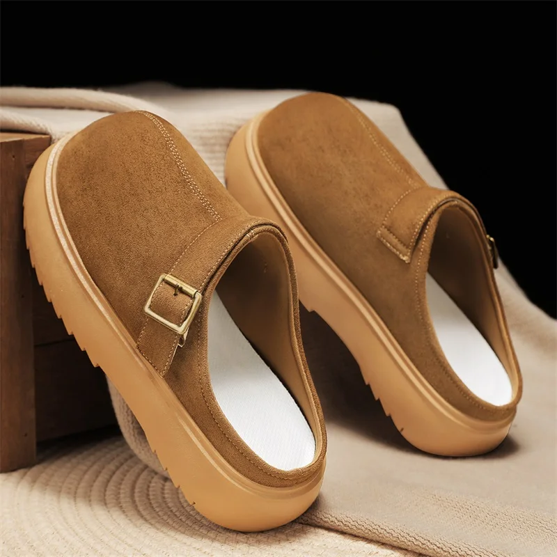 

Men's Summer Muller Shoes Anti-Slip Male Half Drag Leisure Walk Lazy Shoes Versatile Simple Men Slippers Comfy Loafers