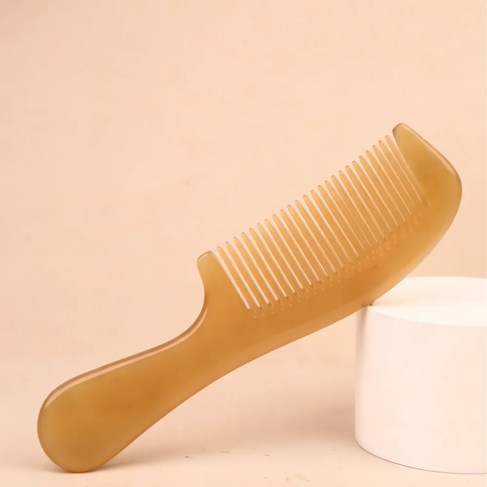 Handmade Real Horn Hair Comb Natural Scalp Massage Brush Anti Static Grooming Tool Durable Personal Care Accessory For Gift