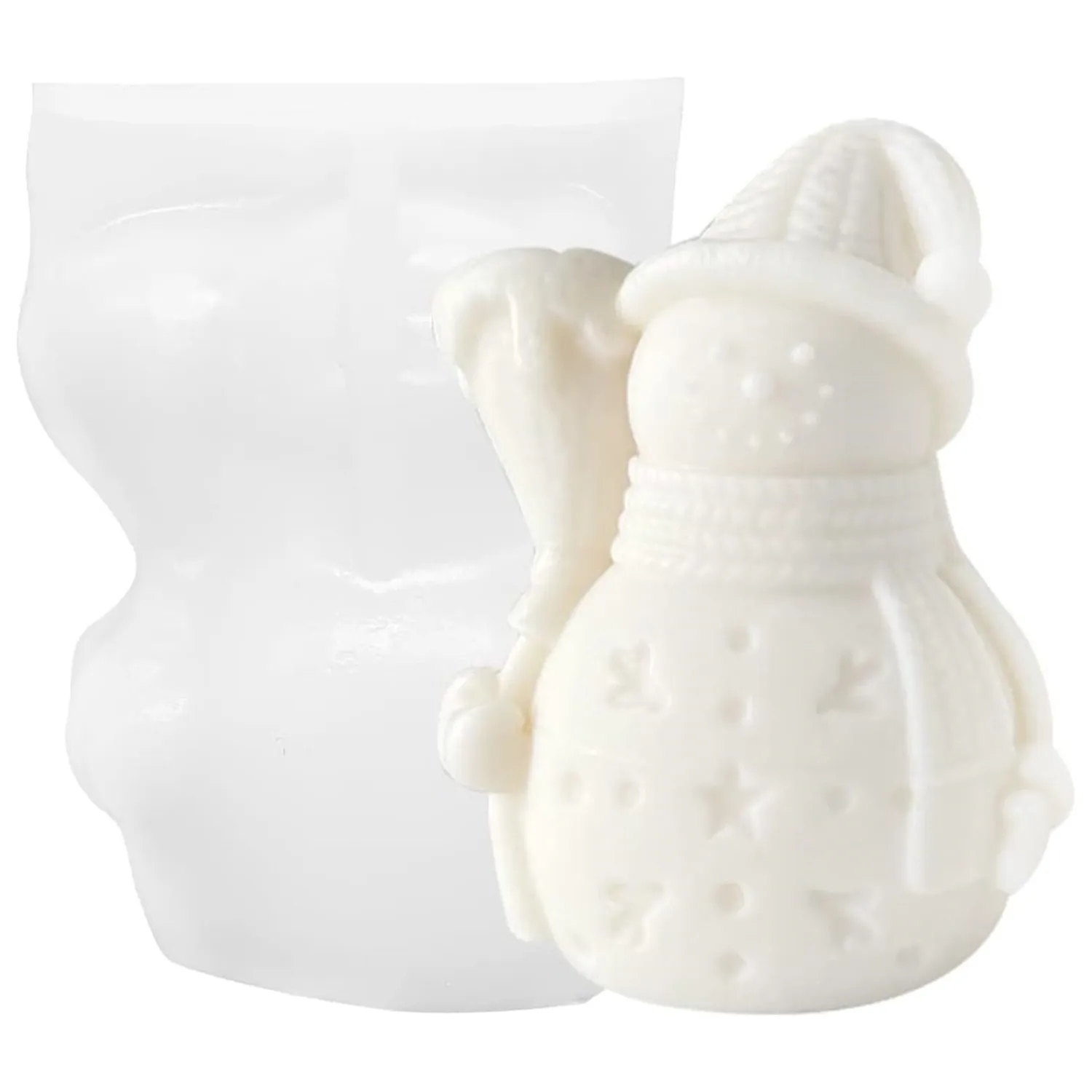 

Christmas Snowman Candle Silicone Molds Resin Casting Mould for DIY Candle Making Polymer Clay Craft Plaster Gift Supplies Tool