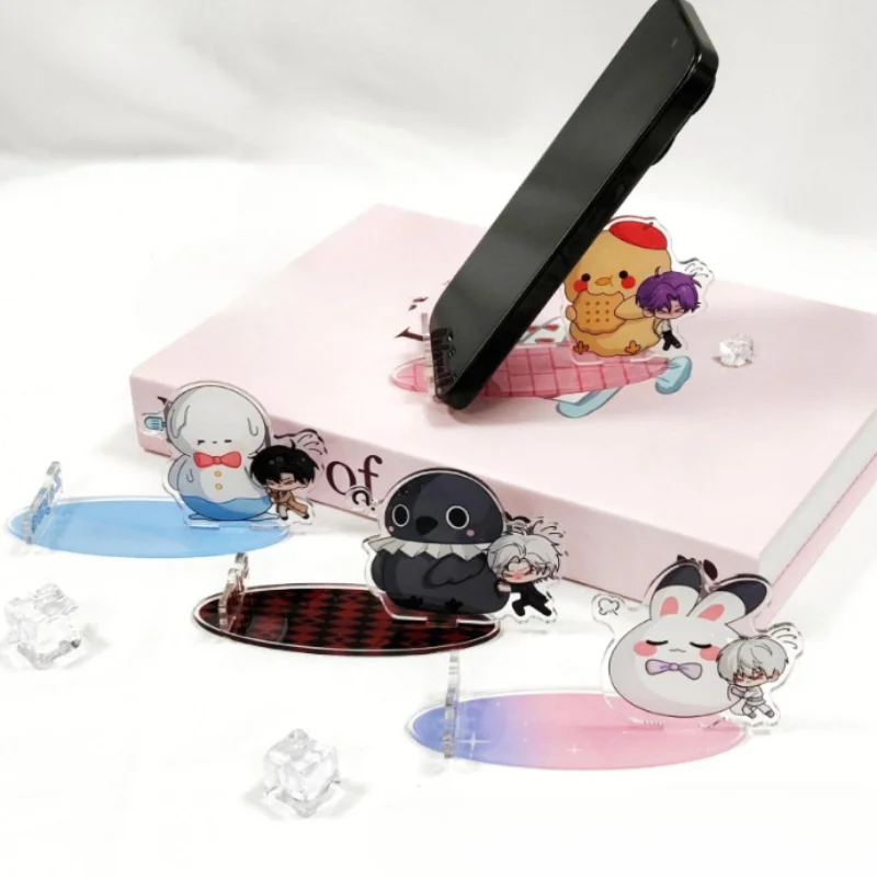 

Q-Version Love and Deep Space Mobile Phone Holder Sylus Acrylic Exquisite Thickened Desktop Ornament Friends Gifts Texture