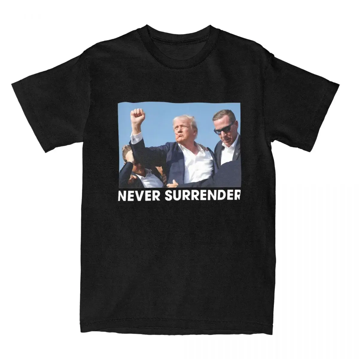 Men T-Shirt Trump Shot Donald Trump 2024 Never Surrender Fashion Cotton Tee Shirt Short Sleeve T Shirt Round Collar Tops Gift