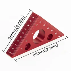 Aluminum Right Angle Ruler Woodworking Ruler Triangle Ruler Scales Machinist Carpenter's Square Height Measuring Tools Gauge