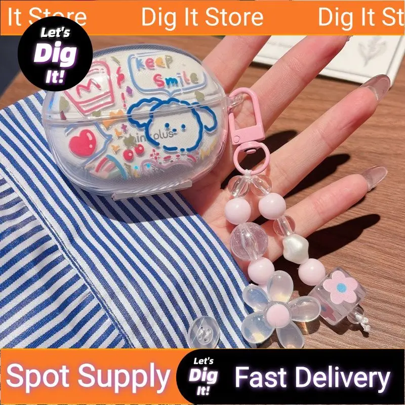 

For Lenovo LP5 Pro Case Cute Butterfly Bracelet Charm Casing Protective Transparent Cover