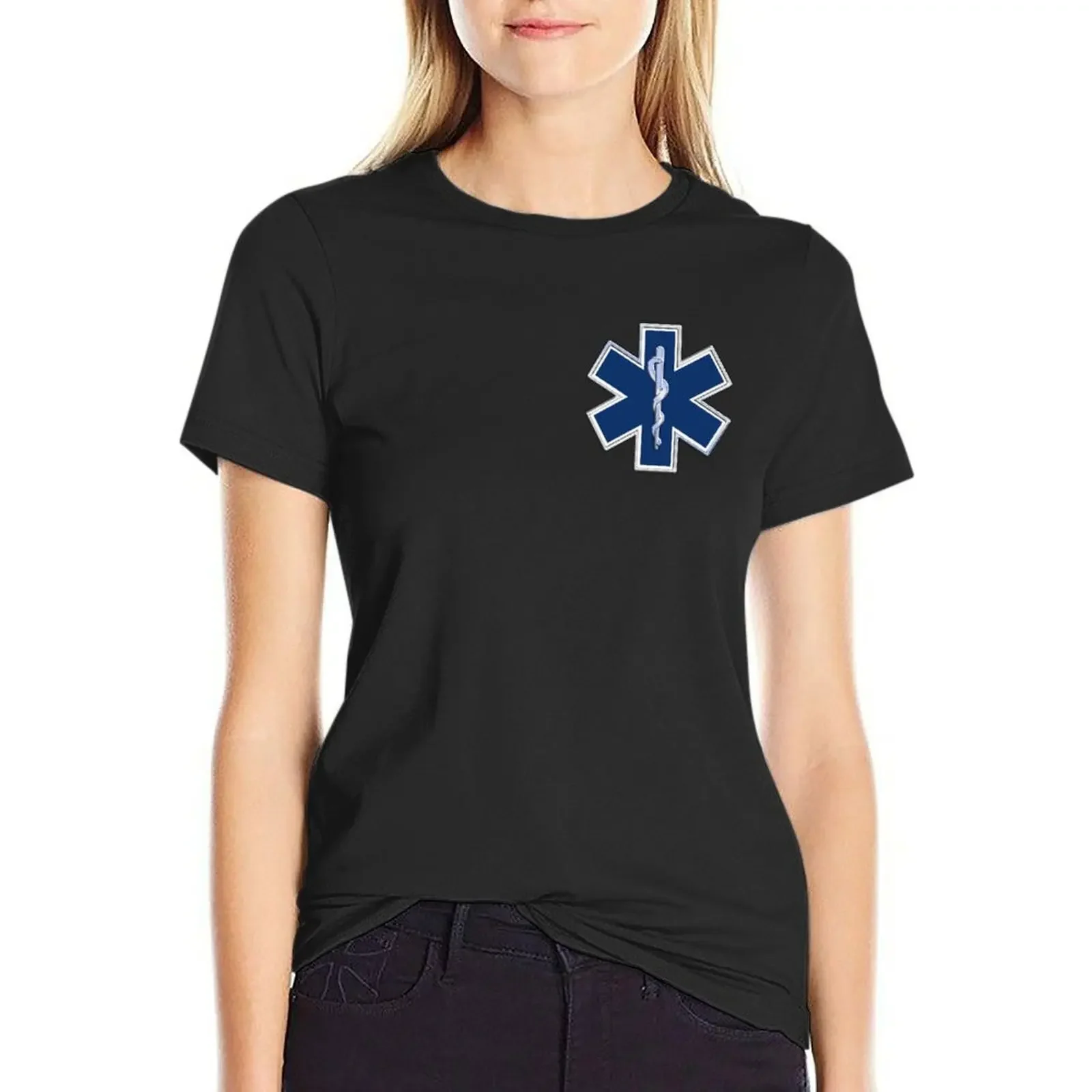 

Paramedic Star of Life T-Shirt summer top Blouse blanks Women's summer blouses 2025