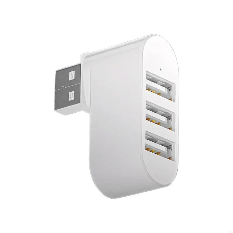 462E 3 In 1 USB2.0 Hub 180 Degree Rotatable Port USB Splitter Hub Power Adapter Multiple Expander USB2.0 Hub For PC
