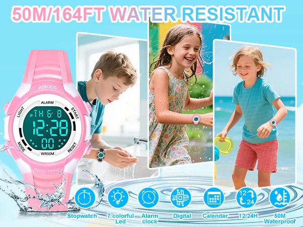 Socico Outdoor Sports Multifunctional Waterproof Large Screen Display Luminous LED Digital For Girl Boy Fashion Silicon Watch