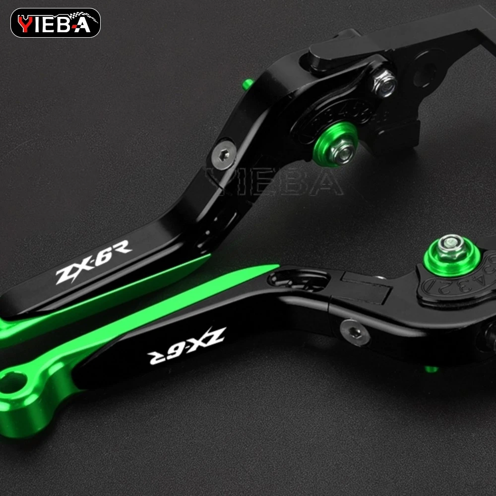 

YIEBA FOR Kawasaki ZX6R 2000 2001 2002 2003 2004 NINJA ZX-6R Motor Accessories Folding Brake Clutch Levers Handlebar Hand Grips