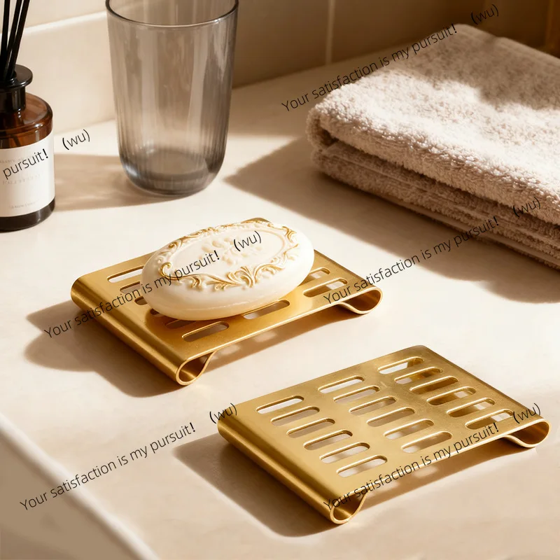 Single-layer stainless steel soap dish  wall-mounted soap rack Hotel bathroom Household drain  box Handmade