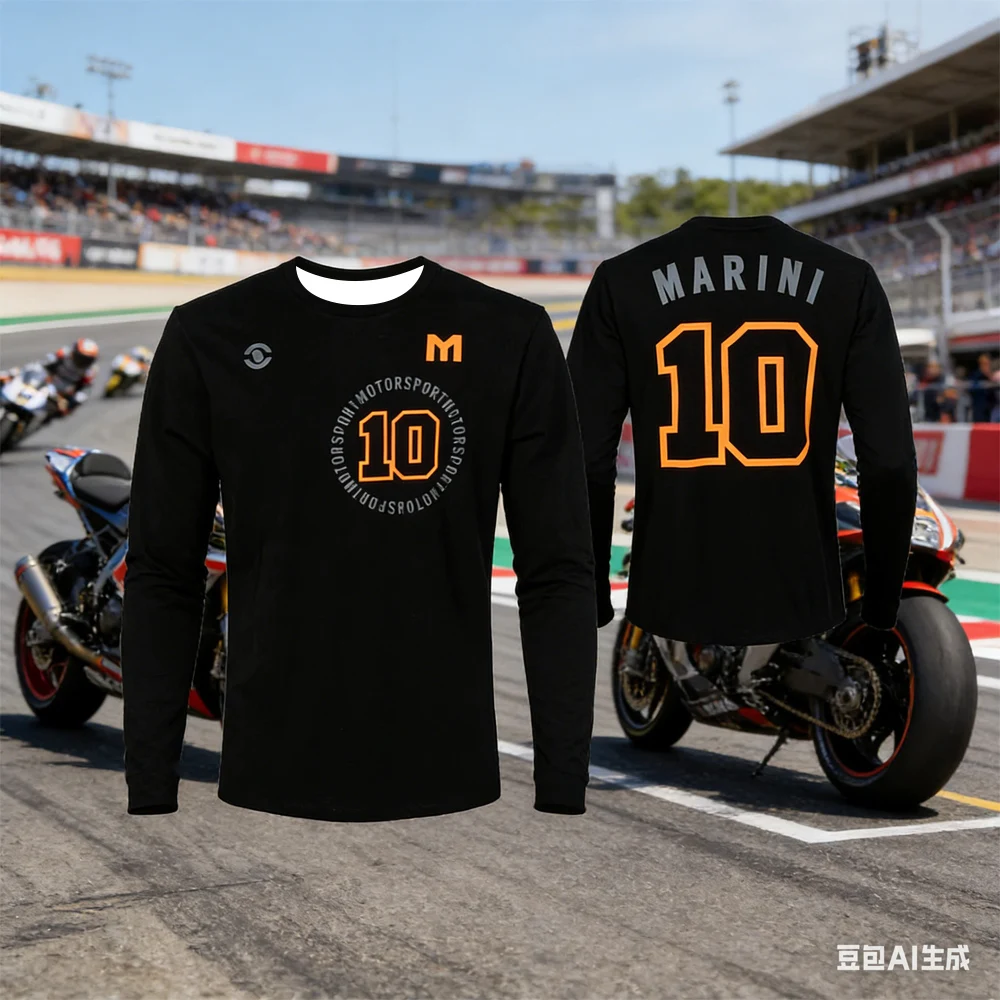 

Футболка с длинным рукавом Marini 10 Racing, быстросохнущая, с ИИ-принтом, для мотоциклистов, повседневная, унисекс, для фанатов мотоспорта