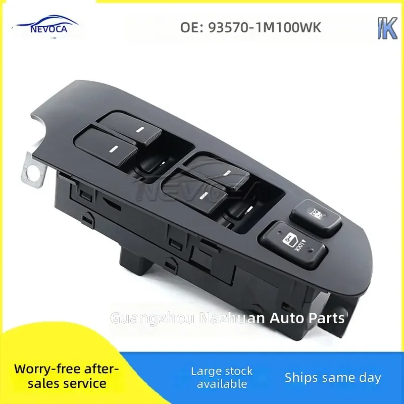 Pour Hyundai Kia 93570-1M100WK Interrupteur de Lève-Vitre Électrique, Bouton de Commande Principal pour Lève-Vitre, Pièces Auto