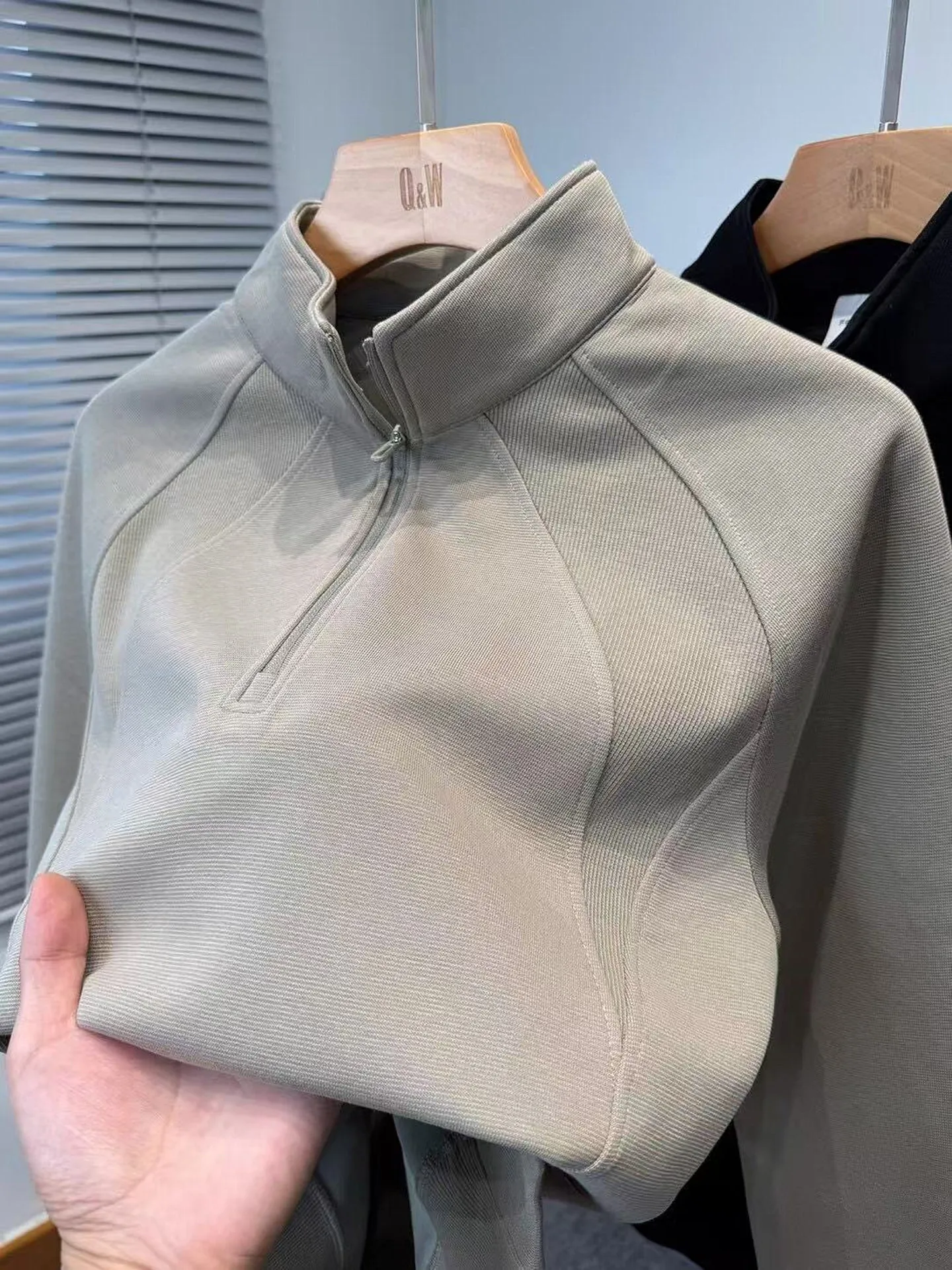 

Мужская толстовка-худи на молнии с начесом, повседневная, с высоким воротником, для осени и зимы