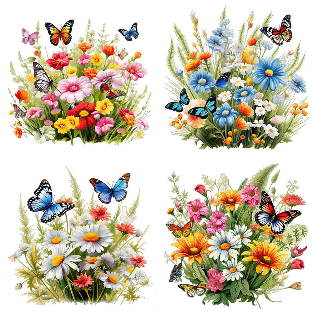 Butterfly Flower Toilet Seat Stickers Self-Adhesive Toilet Lid Decals DIY Removable Stickers For Cistern Bathroom Home Decor